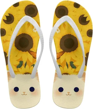Women's Flip Flops Soft Lightweight Beach Party Slide Sandals Women Anti Slip Casual Slippers for Living Room Size 5.5-9.5 White Sole
