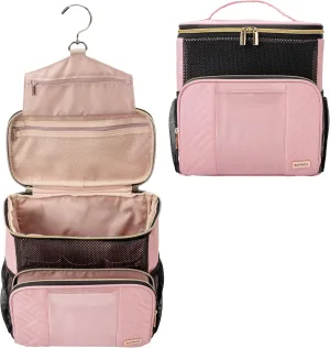 Women's Hanging Travel Toiletry Bag - Large, Durable, Multipurpose and TSA Approved for the Modern Traveling Woman, Pink