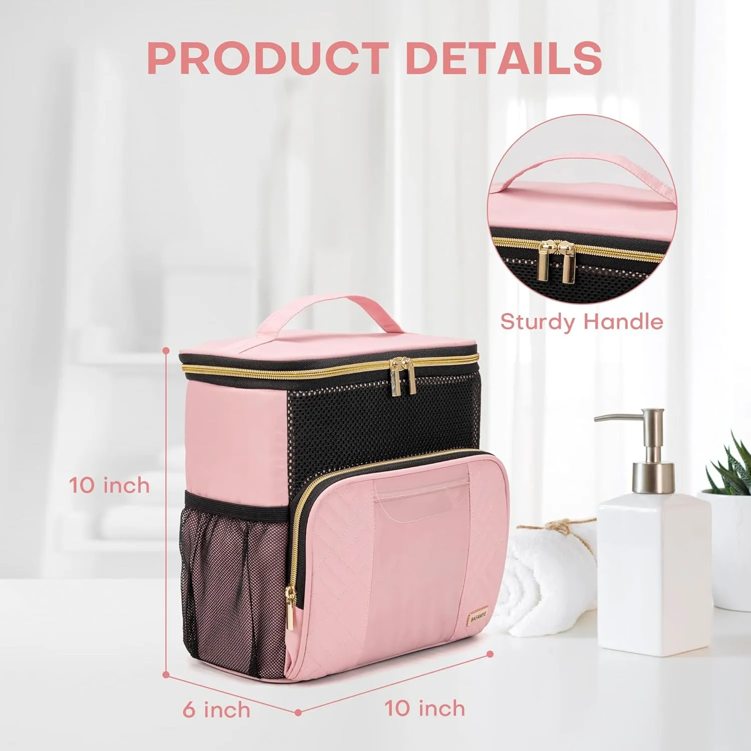 Women's Hanging Travel Toiletry Bag - Large, Durable, Multipurpose and TSA Approved for the Modern Traveling Woman, Pink