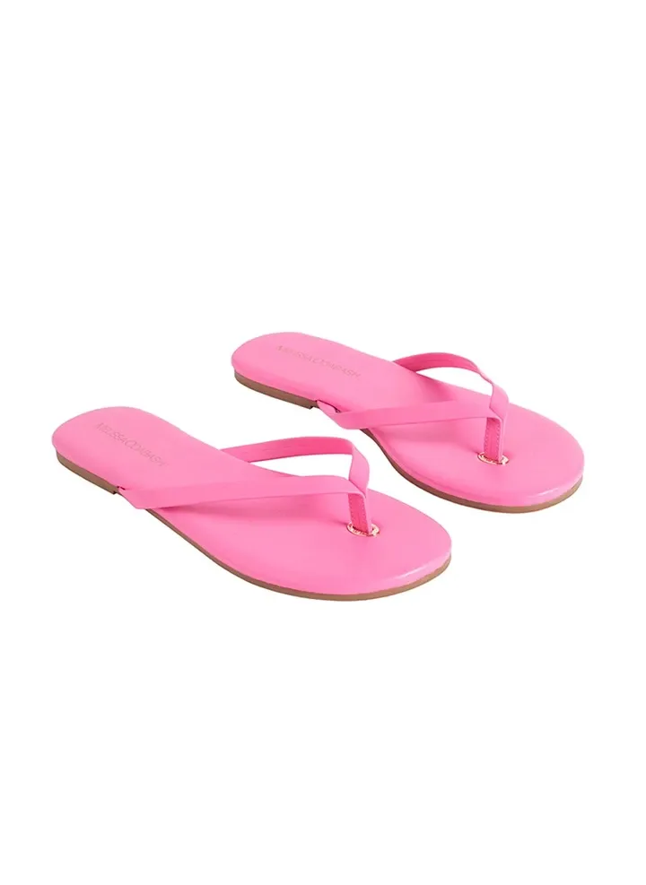 Women's Leather Flip Flop - Sandals Flamingo