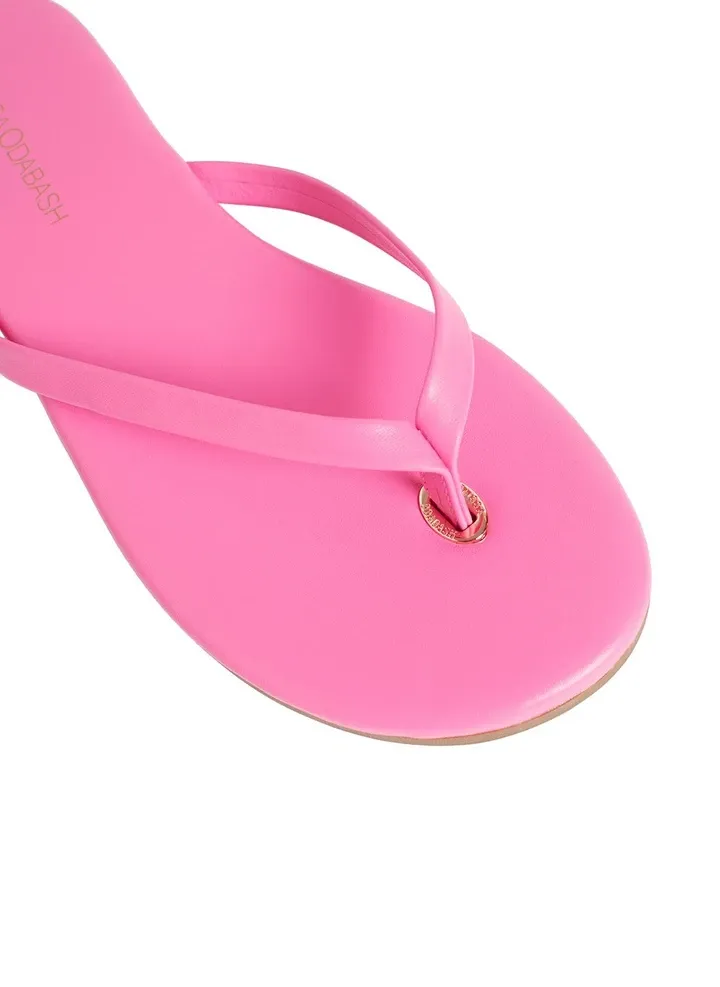 Women's Leather Flip Flop - Sandals Flamingo