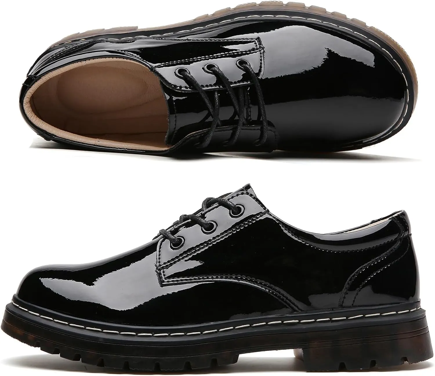 Women's Oxfords Lace Up Business Formal Dress Shoes Platform Oxford Shoes Slip Resistant Service Boots for Women Ladies Grils