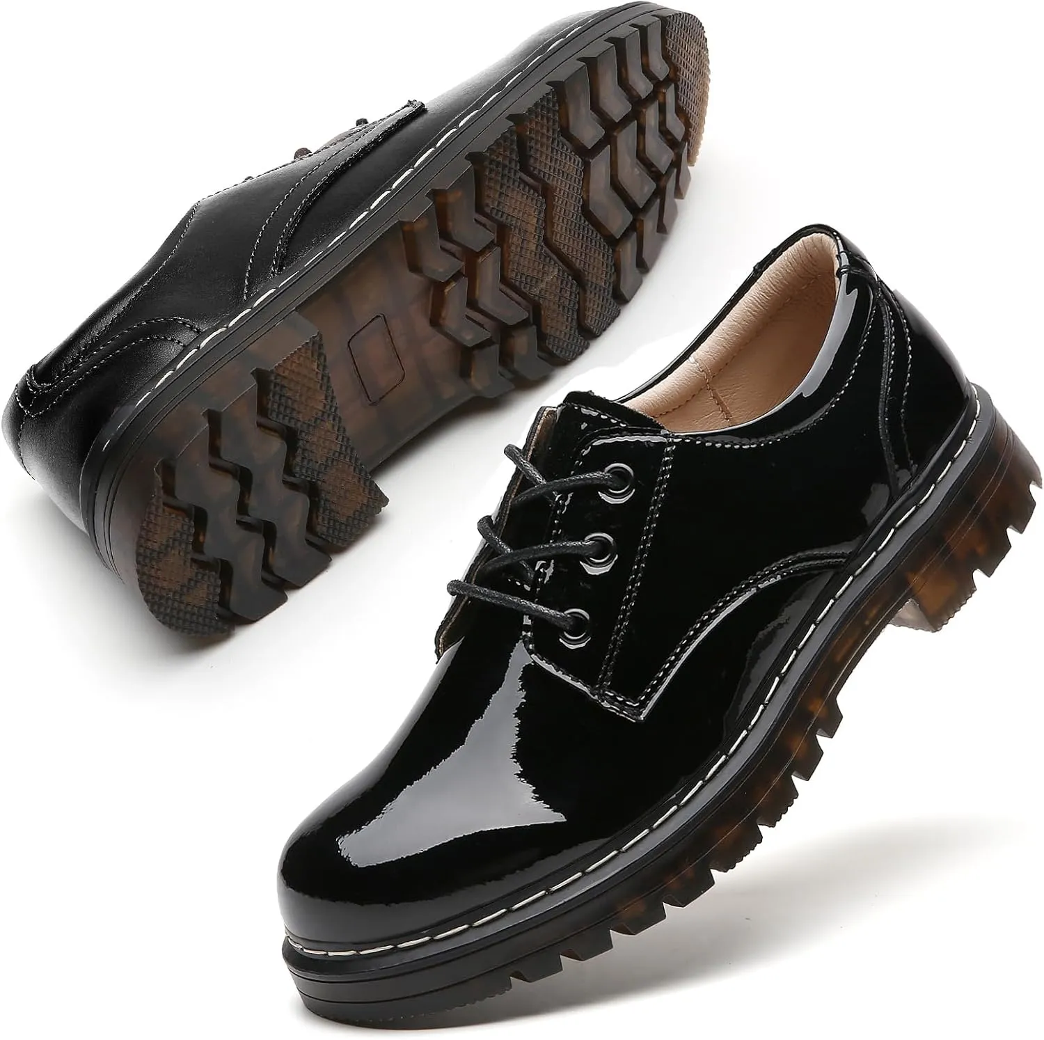 Women's Oxfords Lace Up Business Formal Dress Shoes Platform Oxford Shoes Slip Resistant Service Boots for Women Ladies Grils