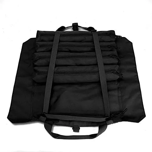 Wrench Roll Up Pouch Tools Organizer Bag Super Storage with 23 pockets (Black)