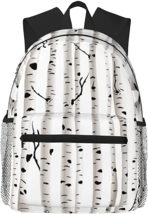 Wurton Birch Tree Print Unisex Backpack Trendy,Durable Travel Bag Sports Beach Backpack Lightweight Backpack