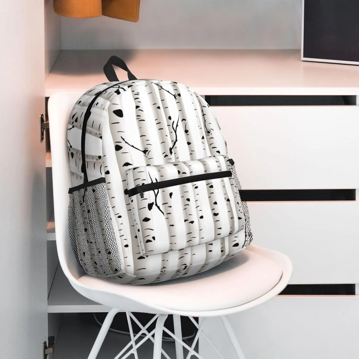 Wurton Birch Tree Print Unisex Backpack Trendy,Durable Travel Bag Sports Beach Backpack Lightweight Backpack