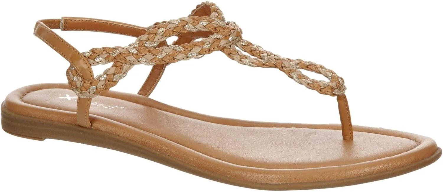 XAPPEAL Akia - Women's Braided Ankle Strap Gladiator Thong Flip Flop Sandals