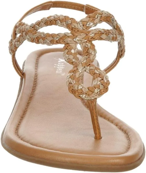 XAPPEAL Akia - Women's Braided Ankle Strap Gladiator Thong Flip Flop Sandals
