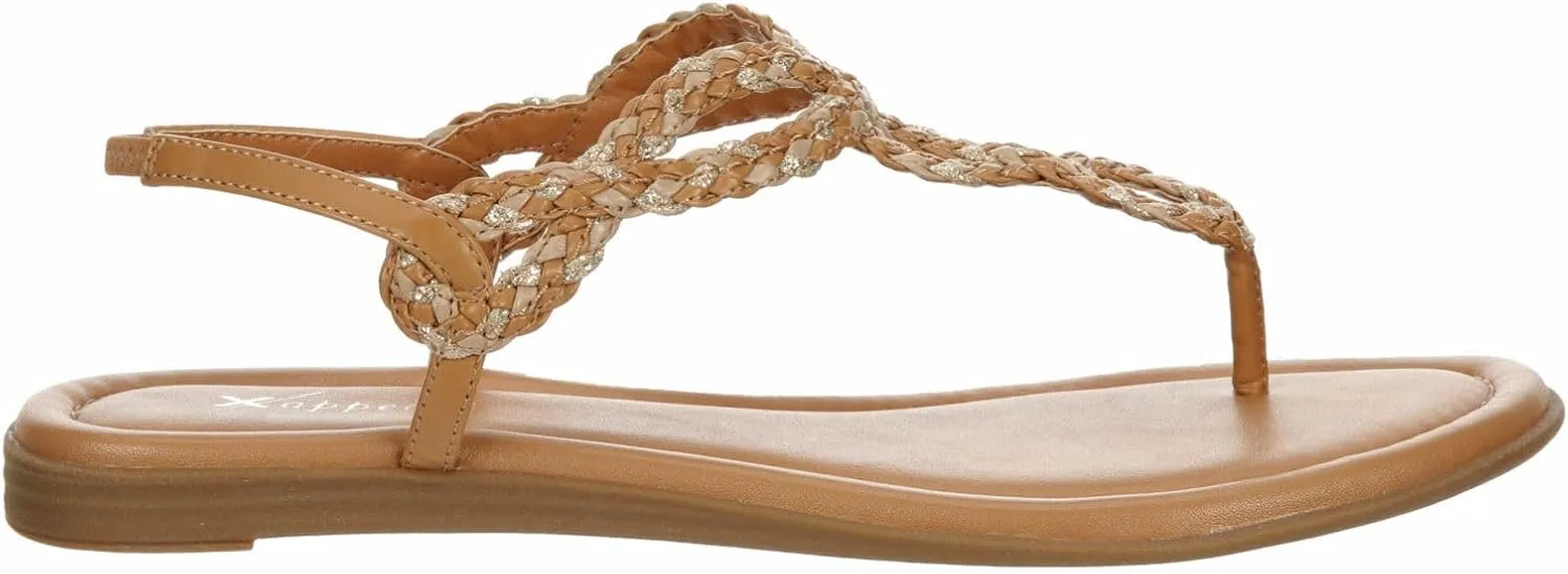 XAPPEAL Akia - Women's Braided Ankle Strap Gladiator Thong Flip Flop Sandals