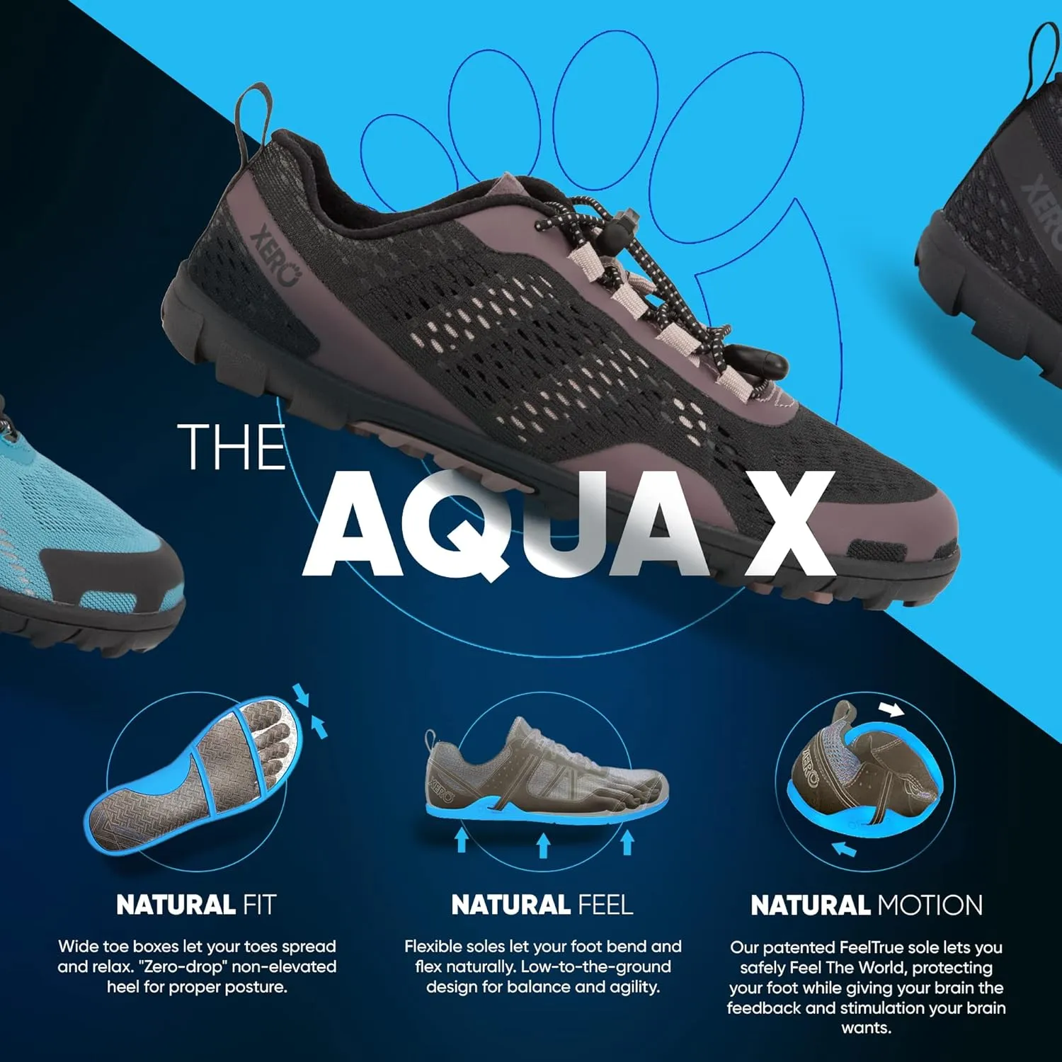 Xero Shoes Barefoot Water Shoes for Women | Aqua X Sport Women's Water Shoes | Wide Toe Box, Zero Drop Heel, Minimalist for Beach, Hiking, Running