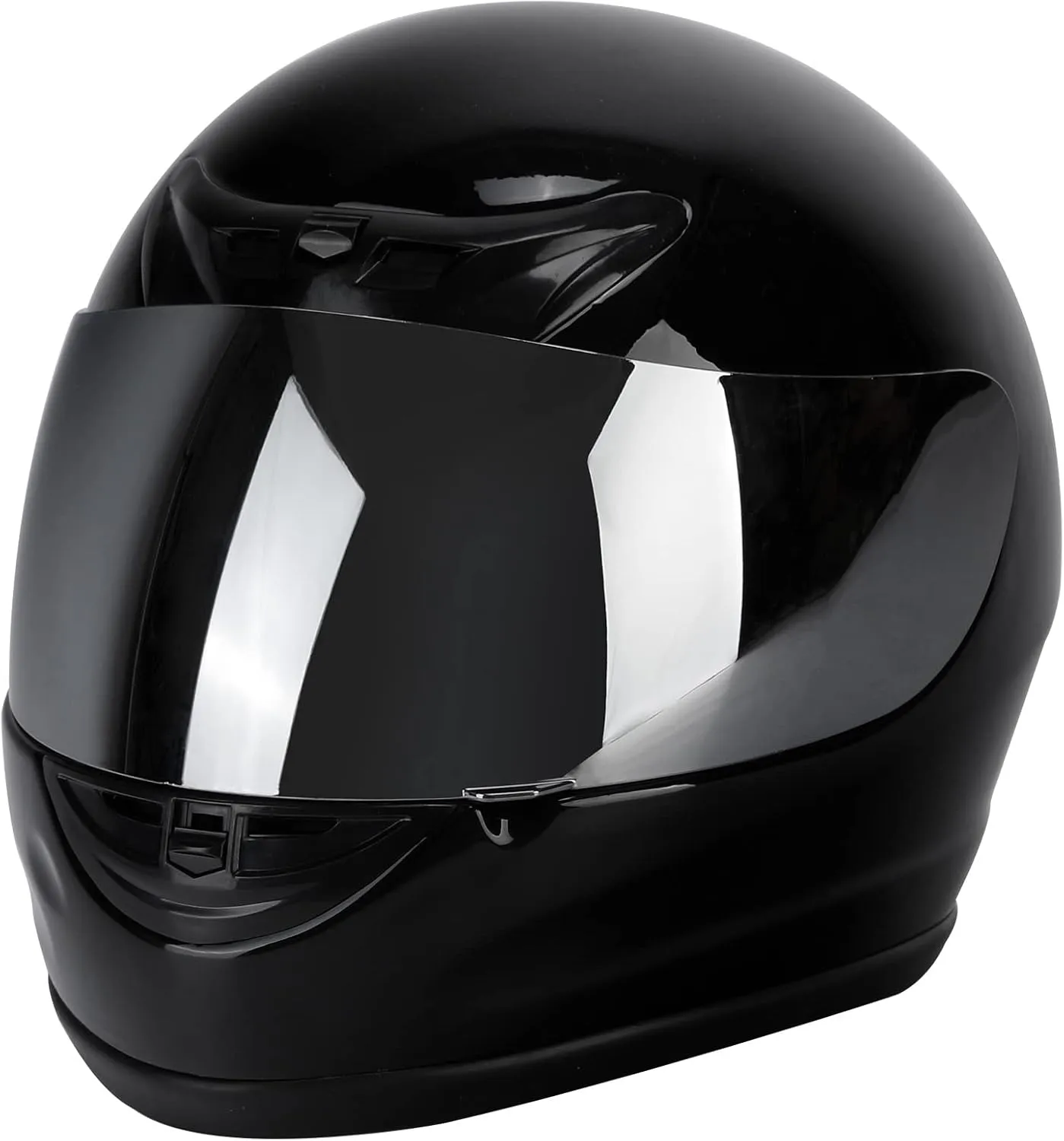 XFMT DOT Adult Motorcycle Flip Up Full Face Helmet Street Dirt Bike ATV Helmets (Black Mirror Shield, X-Large)