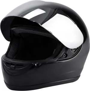 XFMT DOT Adult Motorcycle Flip Up Full Face Helmet Street Dirt Bike ATV Helmets (Black Mirror Shield, X-Large)