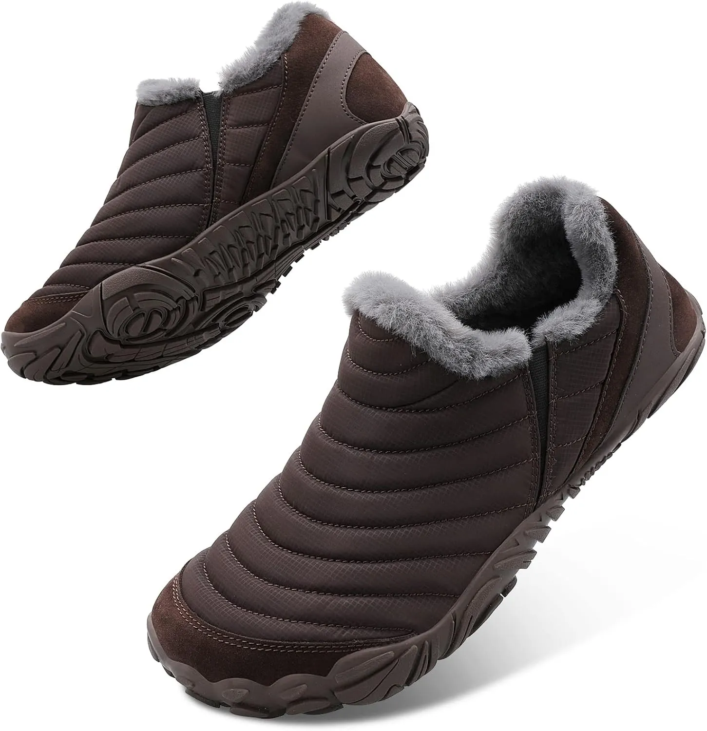 XIHALOOK Womens Mens Slip on House Shoes Faux Fur Memory Foam Slippers with Anti-Skid Rubber Sole for Indoor Outdoor