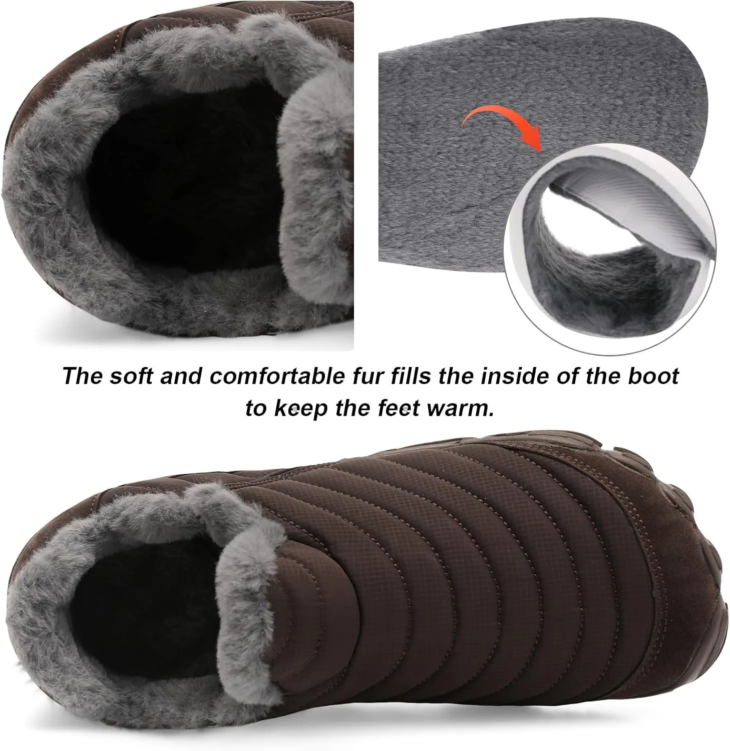 XIHALOOK Womens Mens Slip on House Shoes Faux Fur Memory Foam Slippers with Anti-Skid Rubber Sole for Indoor Outdoor