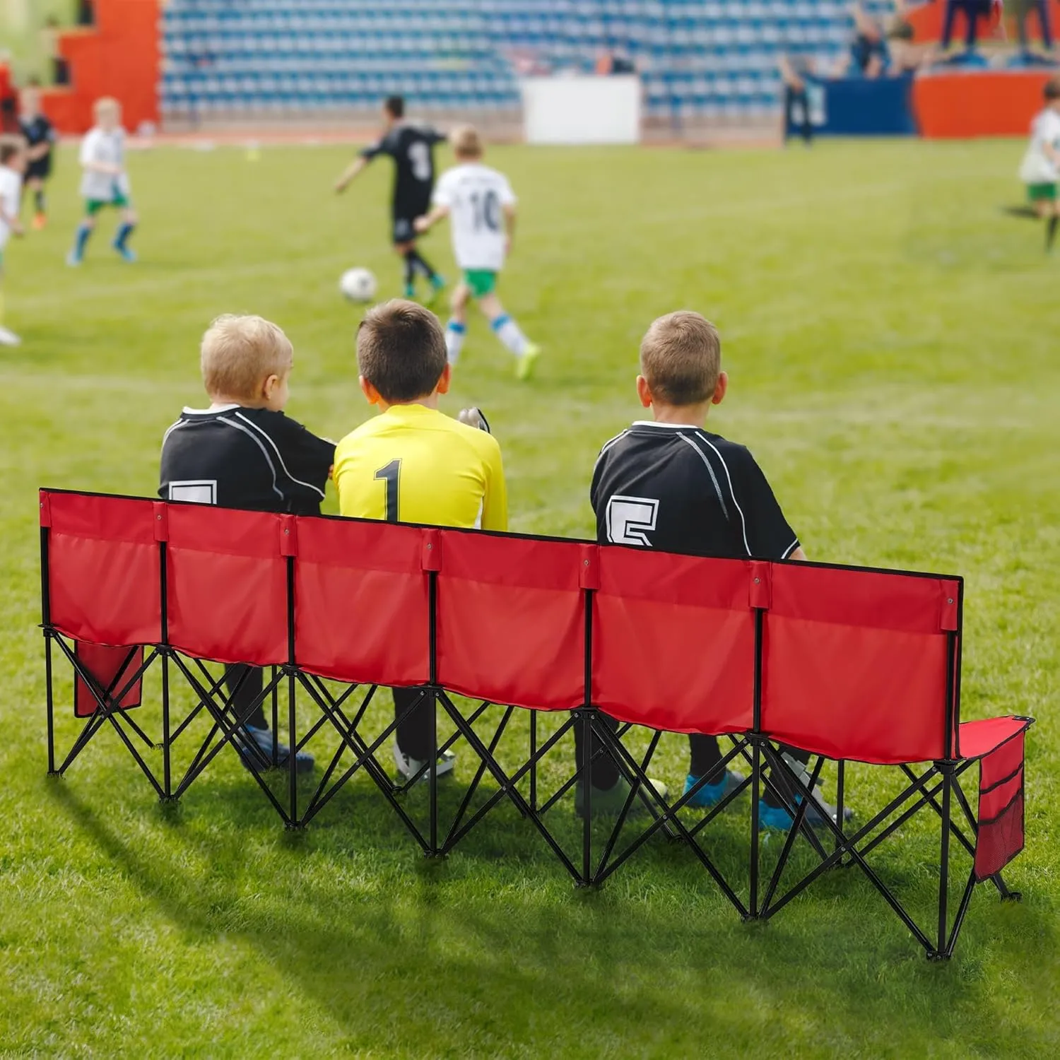 Yaheetech Foldable Sideline Bench 600D Oxford Double Layer Fabric