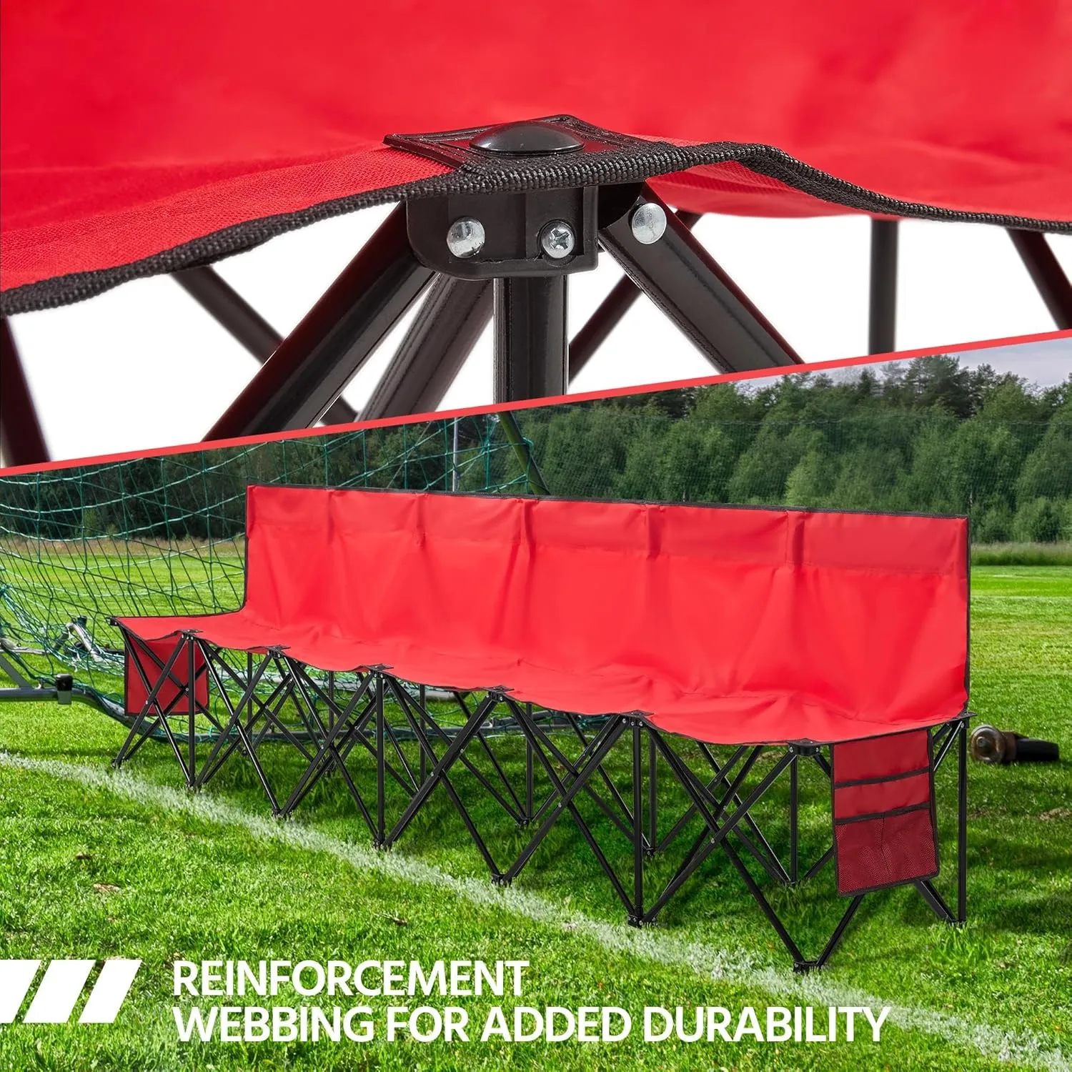 Yaheetech Foldable Sideline Bench 600D Oxford Double Layer Fabric