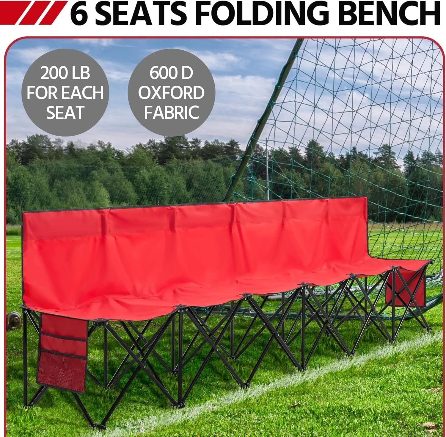Yaheetech Foldable Sideline Bench 600D Oxford Double Layer Fabric