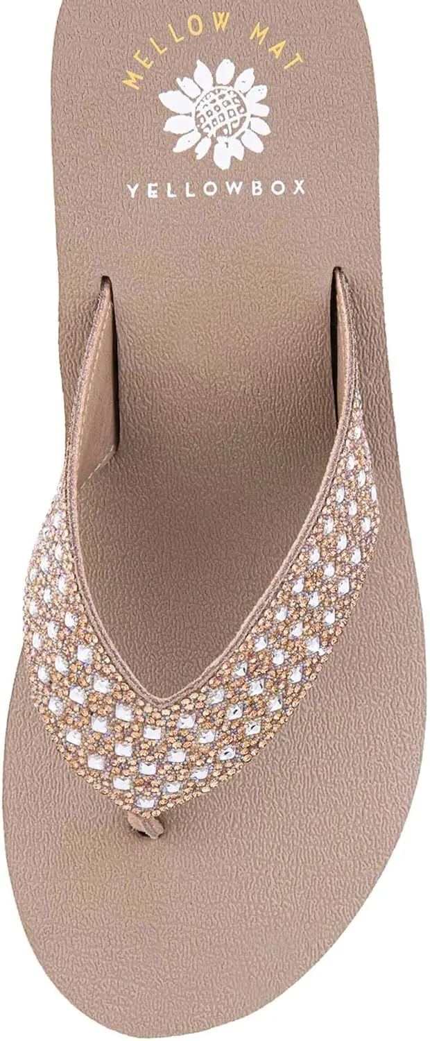 Yellow Box Women's Wyle Wedge Sandal, Round Toe, Medium-High 2.5 Inch Heel, 1 Inch Platform Comfortable Flip-Flop