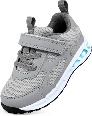 YESKIS Toddler Boys Girls Light Up Shoes LED Flashing Lightweight Mesh Breathable Adorable Running Sneakers for Toddler and Little Kid