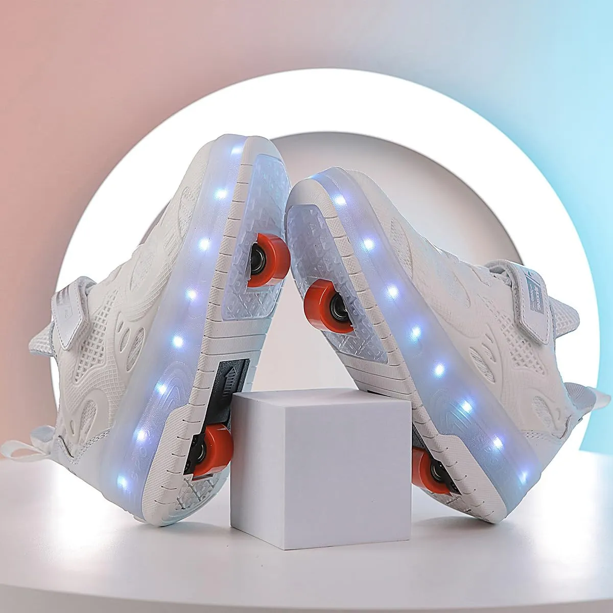 Ylllu Kids LED Roller Skate Shoes with Single Wheel Light up Roller Shoes Gift for Girls Boys Children