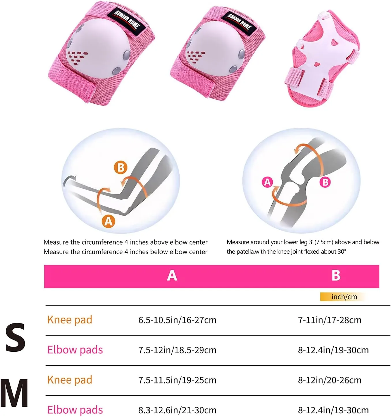 Youth/Kids Knee Pads Elbow Pads Wrist Guards Protective Gear Set for 3-15 Years Child Roller Skates, Skateboard, Cycling, Inline Skating, BMX Bike, Scooter Riding and Other Outdoor Sports