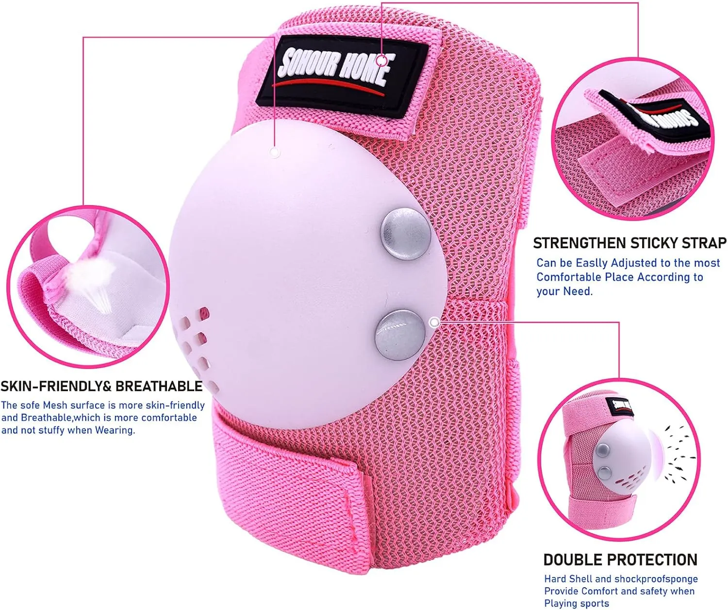 Youth/Kids Knee Pads Elbow Pads Wrist Guards Protective Gear Set for 3-15 Years Child Roller Skates, Skateboard, Cycling, Inline Skating, BMX Bike, Scooter Riding and Other Outdoor Sports