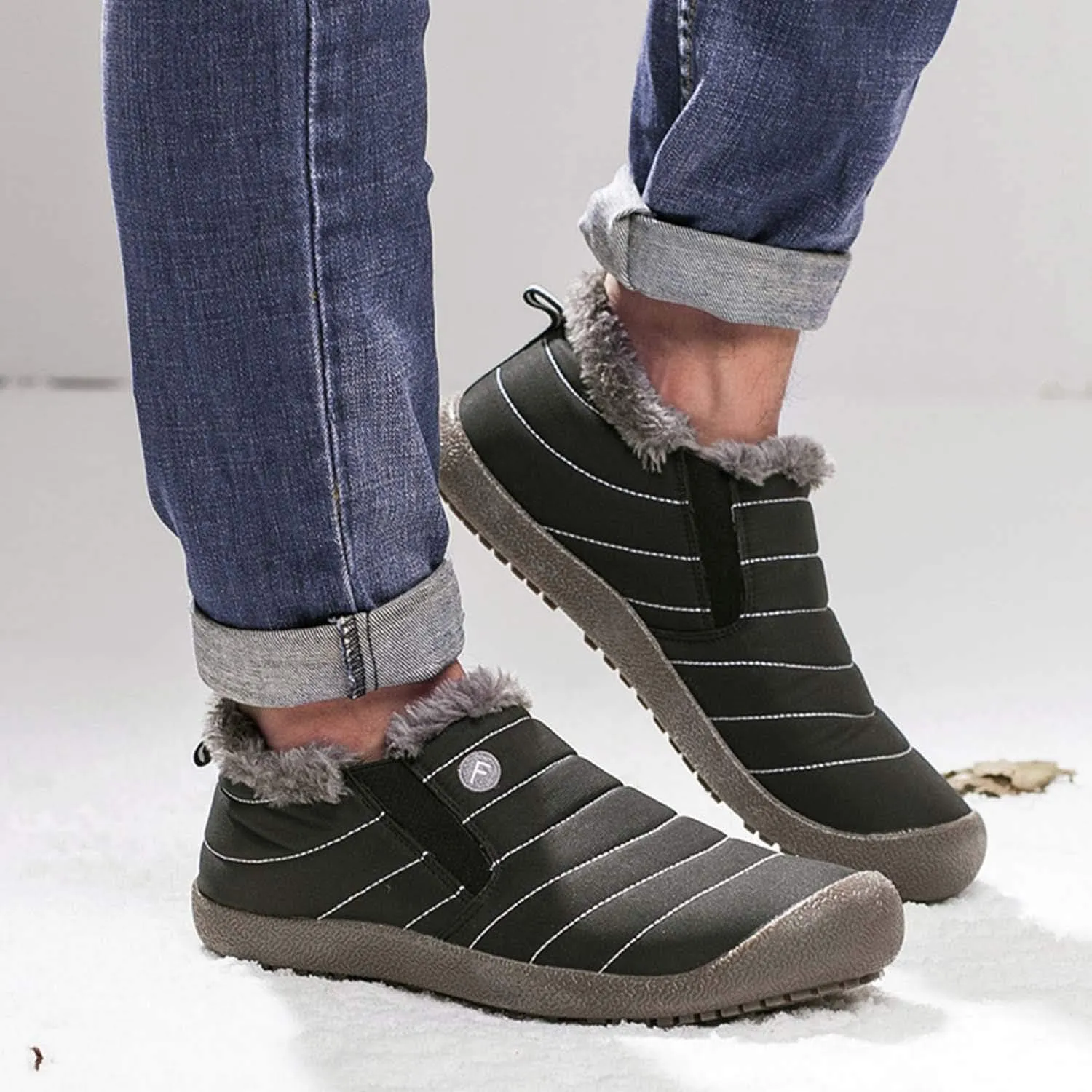 YUKTOPA Winter Snow Boots Slip-on Water Resistant Booties Anti-Slip Lightweight Ankle Boots with Full Fur for Men Women …