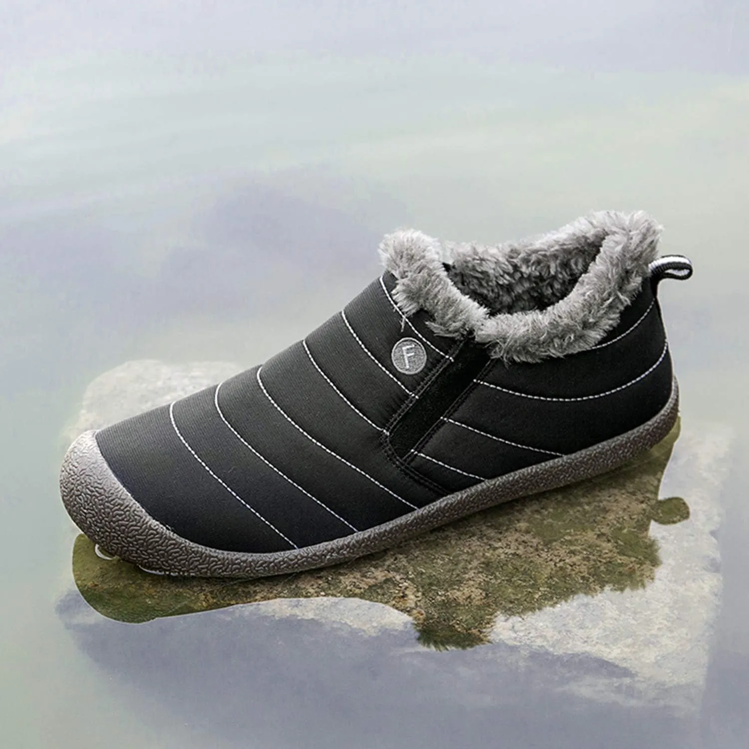YUKTOPA Winter Snow Boots Slip-on Water Resistant Booties Anti-Slip Lightweight Ankle Boots with Full Fur for Men Women …