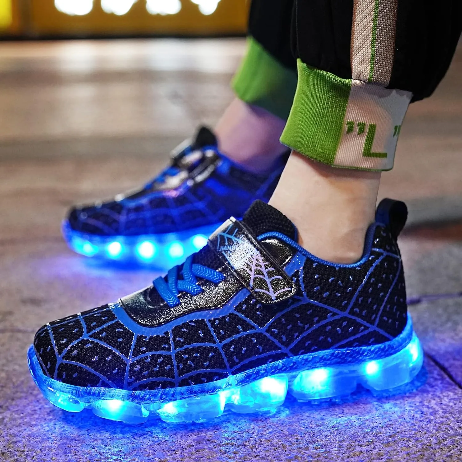 YUNICUS Kids Light Up Shoes Led Flash Sneakers with Spider Upper USB Charge for Boys Girls Toddles Best Gift for Birthday Thanksgiving Christmas Day