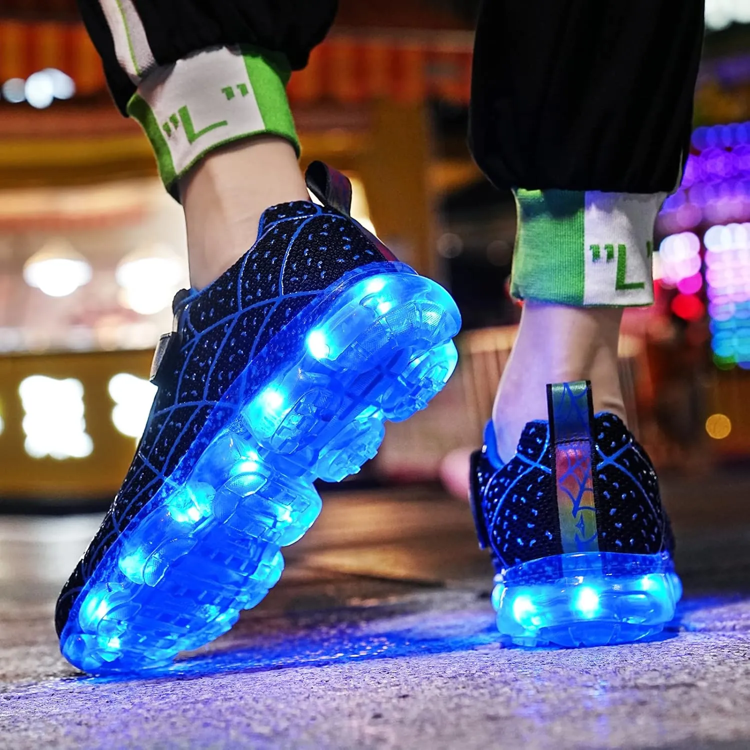 YUNICUS Kids Light Up Shoes Led Flash Sneakers with Spider Upper USB Charge for Boys Girls Toddles Best Gift for Birthday Thanksgiving Christmas Day