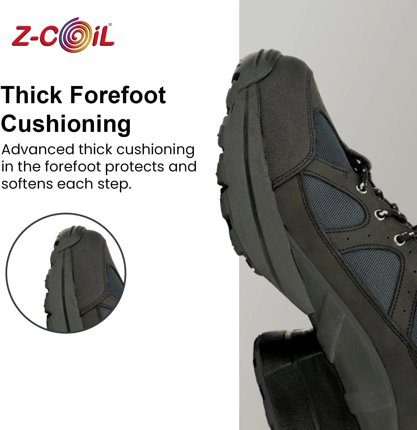 Z-CoiL Women's Outback Pain-Relief Footwear, Black, Enclosed CoiL