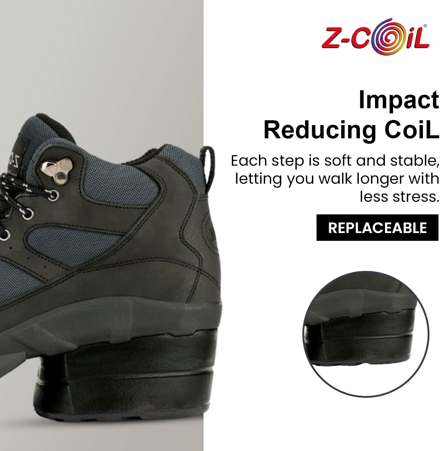 Z-CoiL Women's Outback Pain-Relief Footwear, Black, Enclosed CoiL