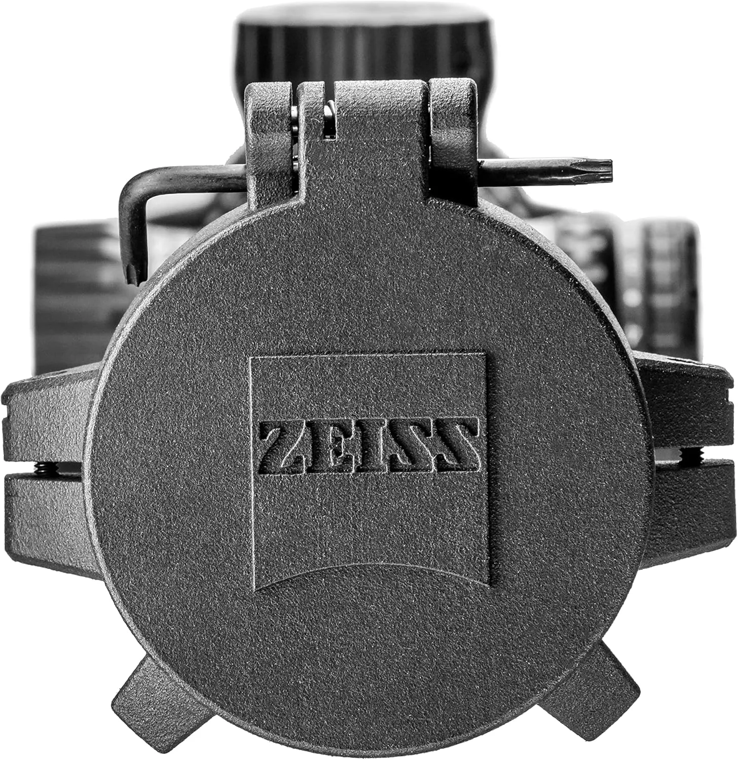 ZEISS Flip-Up and Fold-Flat Pro Lens Cover Protects Objective Lens for Riflescopes from Dirt, Mud, and Rain