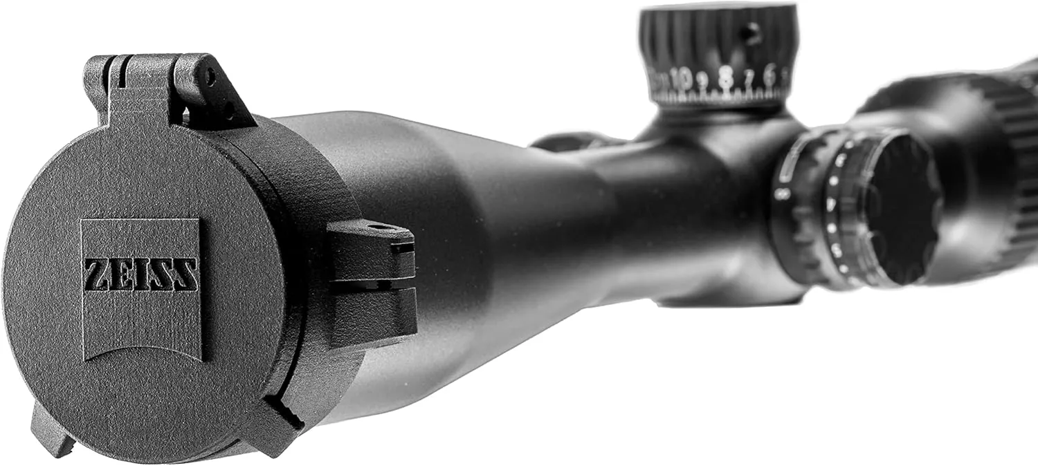 ZEISS Flip-Up and Fold-Flat Pro Lens Cover Protects Objective Lens for Riflescopes from Dirt, Mud, and Rain