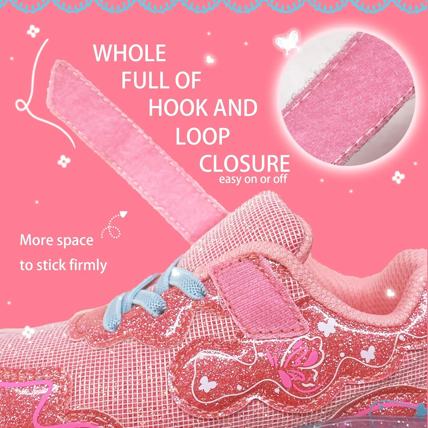 ZKA Toddler Girls Light Up Sneakers for Size 5 to Size 10 Sparkle Walking Running Tennis Casual Fashion Sport