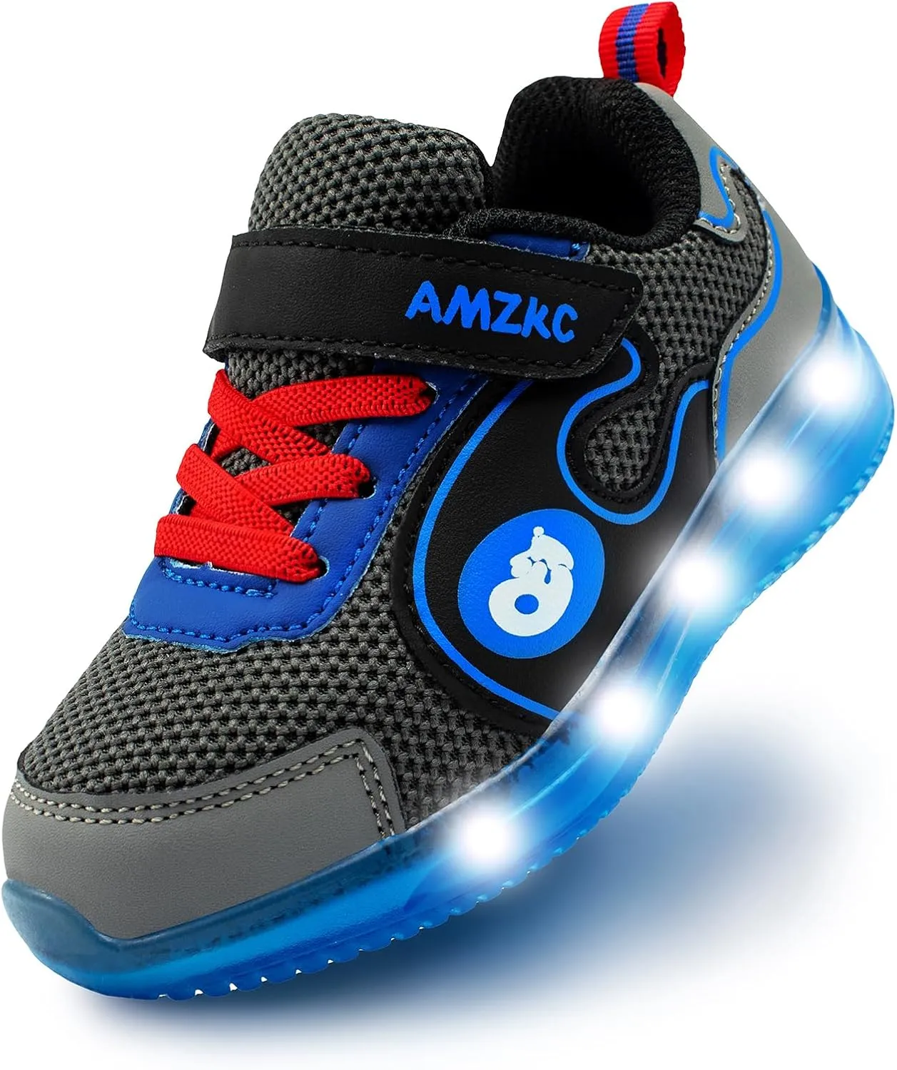 ZKA Toddler Light Up Shoes for Girls Boys Size 5 to Size 13 Sparkle Walking Running Tennis Casual Fashion Sport