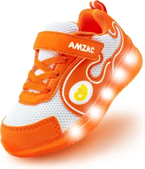 ZKA Toddler Light Up Shoes for Girls Boys Size 5 to Size 13 Sparkle Walking Running Tennis Casual Fashion Sport