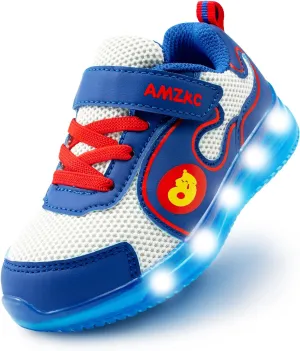 ZKA Toddler Light Up Shoes for Girls Boys Size 5 to Size 13 Sparkle Walking Running Tennis Casual Fashion Sport