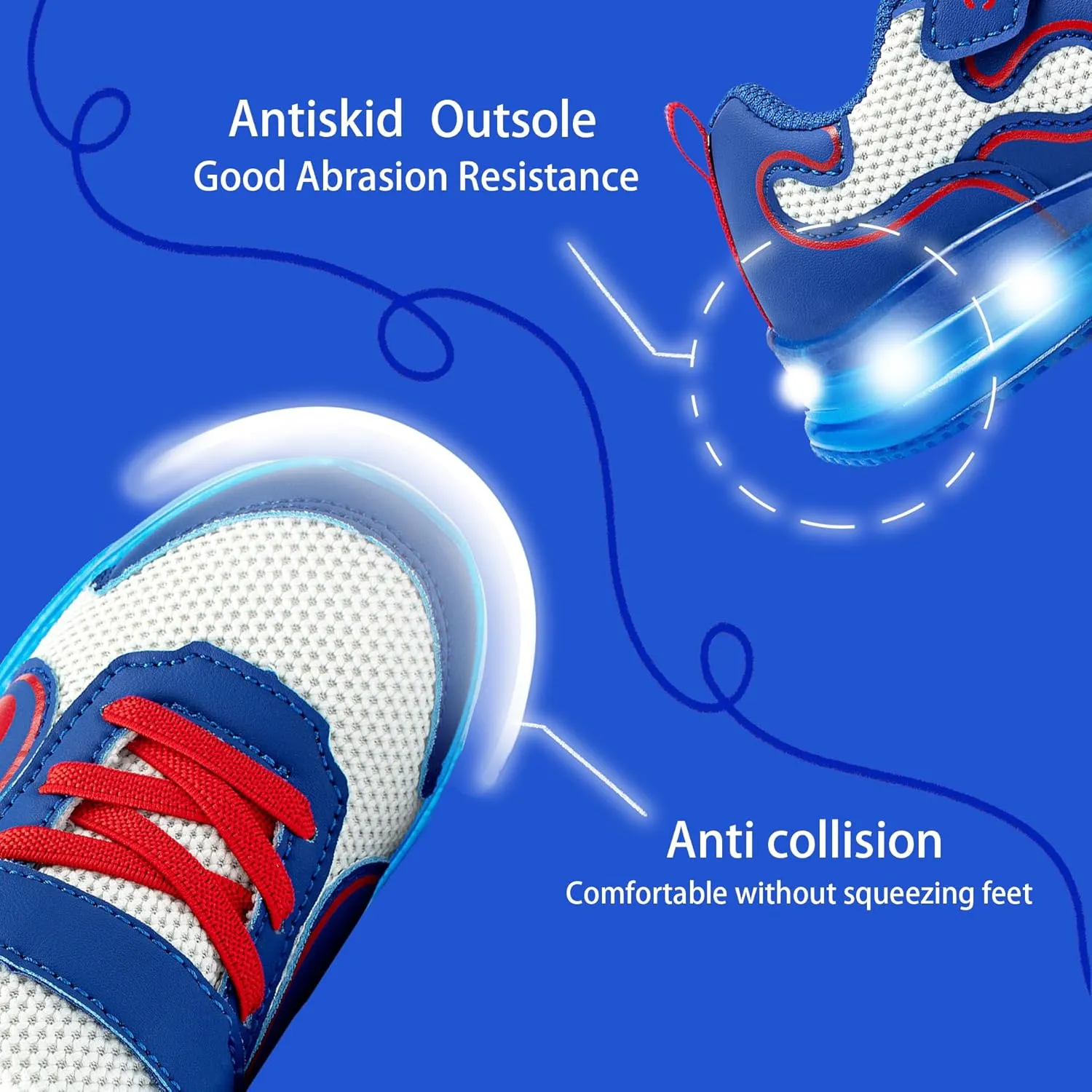 ZKA Toddler Light Up Shoes for Girls Boys Size 5 to Size 13 Sparkle Walking Running Tennis Casual Fashion Sport